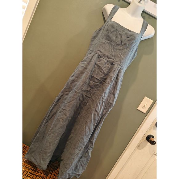 zara LINEN MIDI DRESS lg - Picture 3 of 4